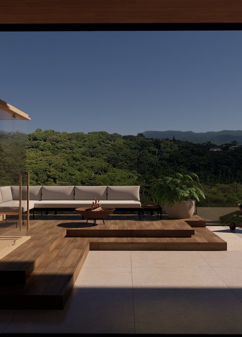 Projeto de arquitetura para residência na cidade de Brusque-SC, o projeto foi prioritariamente pensado em privilegiar a vista da cidade aonde a casa se abre para o entorno.