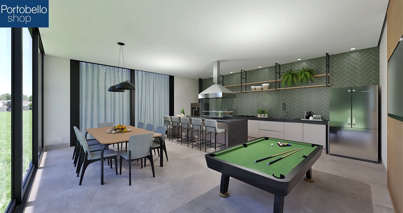Espaço contemporâneo com acabamentos que remetem a pedra e detalhe diferenciado.