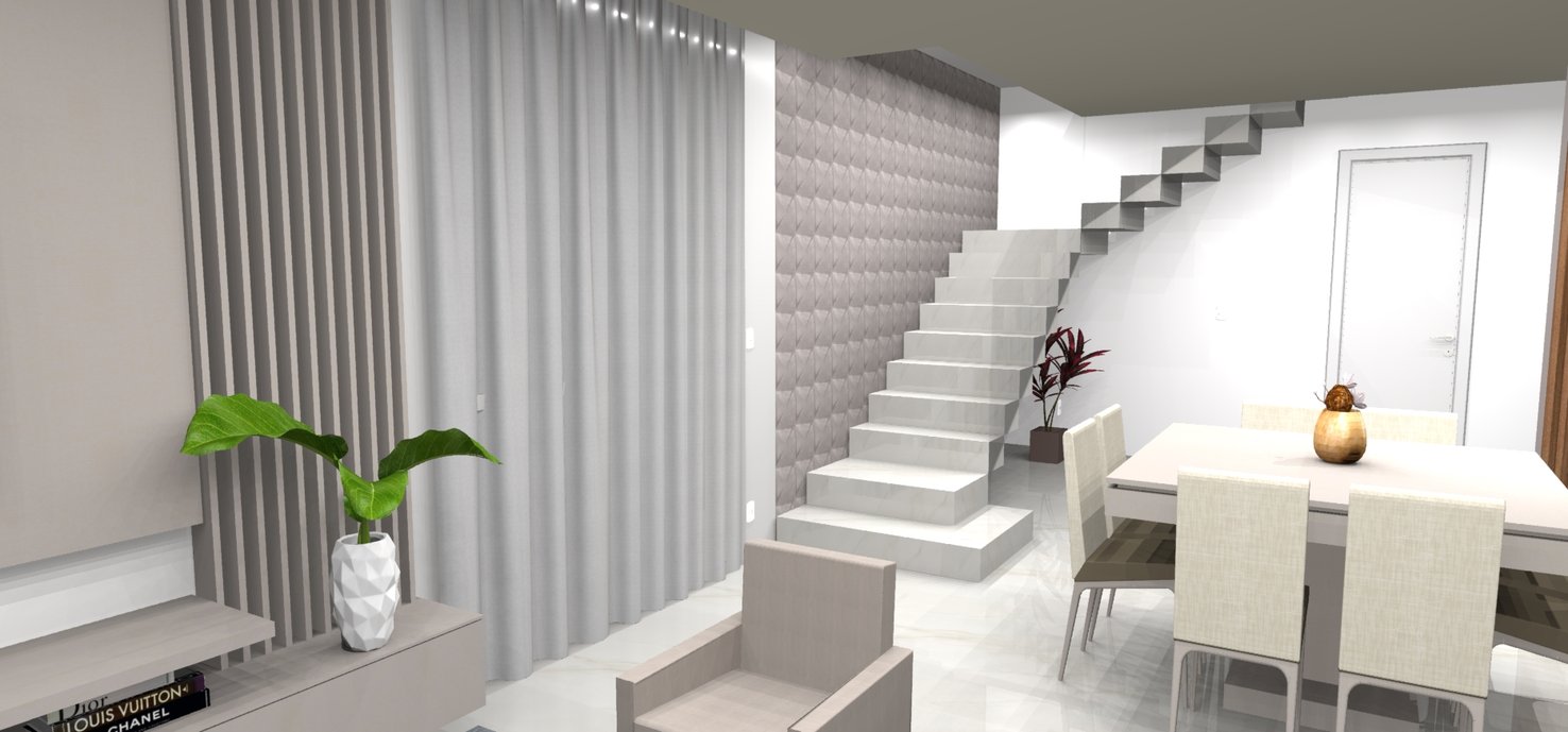 Integração entre sala e escada