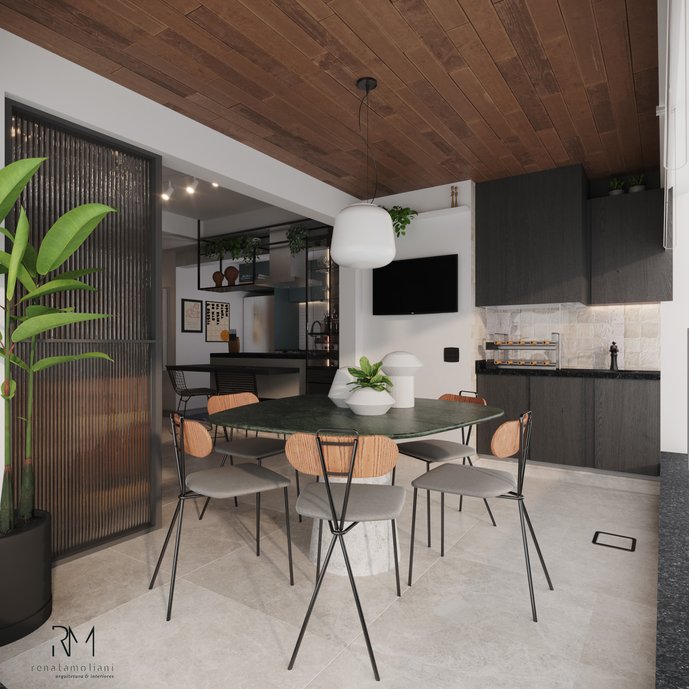 Varanda Apê Bossa Nova - Projeto Renata Moliani e Render Caldas 3D