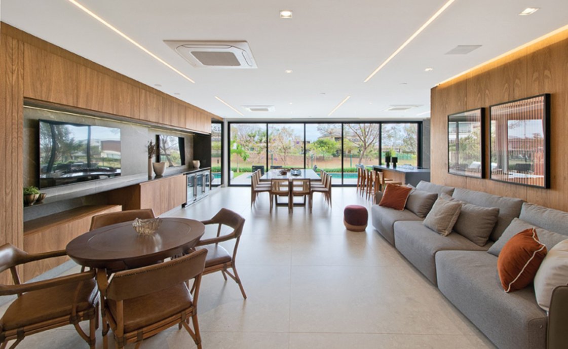 Salas Estar, Jantar e Home Integrados.