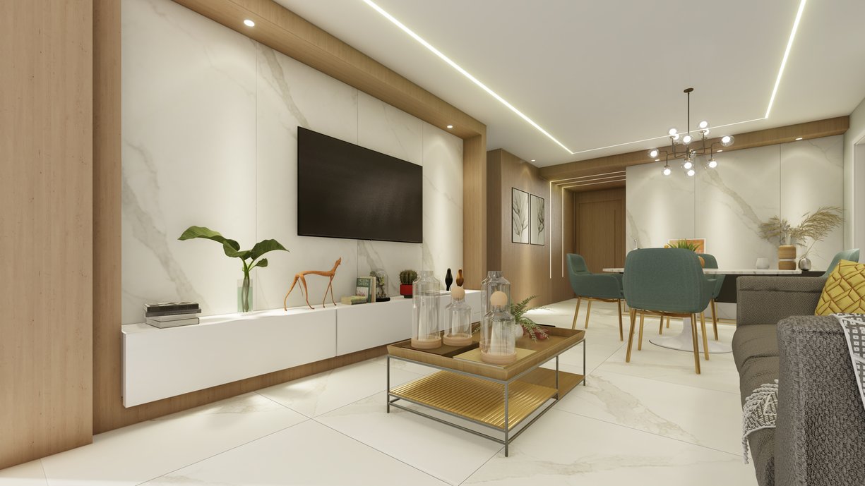 Sala e varanda integradas