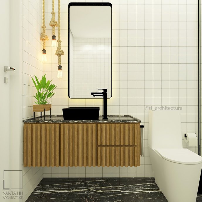 Projeto de Interiores, proposta para Banheiro Suíte Hóspedes I AP NEBRASKA | Blumenau