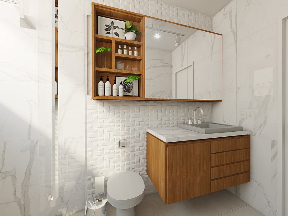 Projeto de Interiores, proposta para Banheiro Social | CASA MARTIN I Blumenau