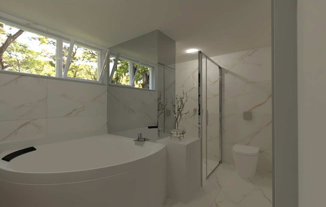 Uma sala de banho revestida com todo o requinte da Linha Oro Bianco