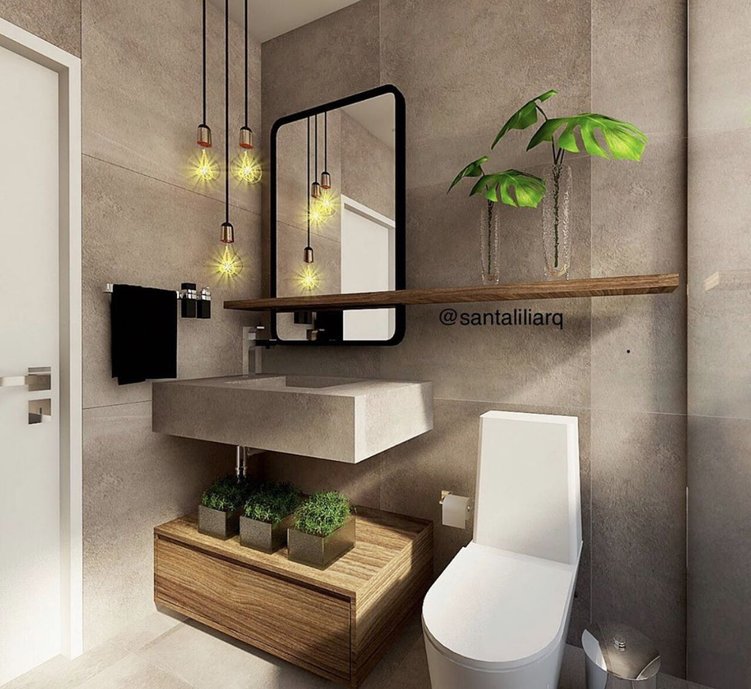 Projeto de Interiores, proposta para Banheiro Social I CASA MARTIN I Blumenau