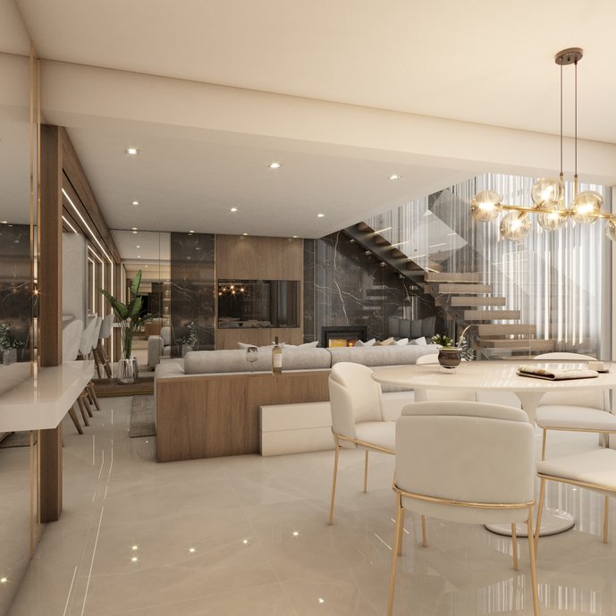 Sala de estar e jantar