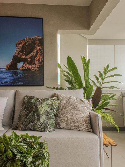 Sala de estar de praia.