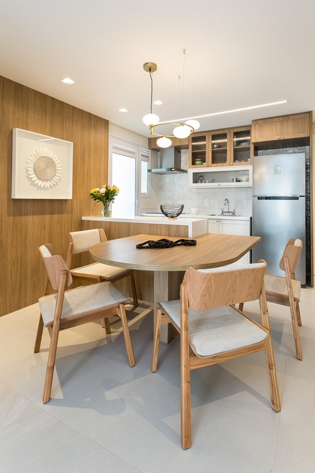Cozinha integrada com living