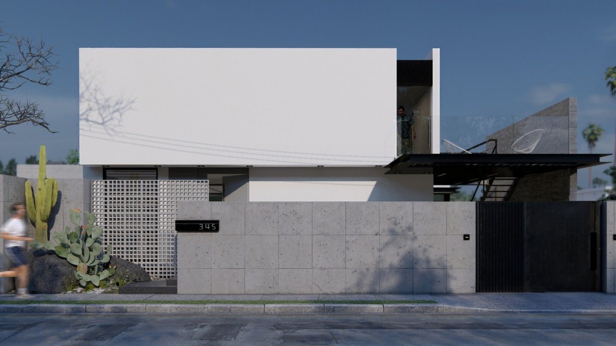 Fachada residencial moderna