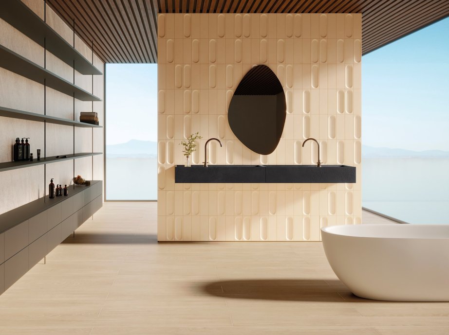 PAREDE: PI CONCAVO AREIA 10X30 MATE; PI PLANO AREIA 10X30 MATE