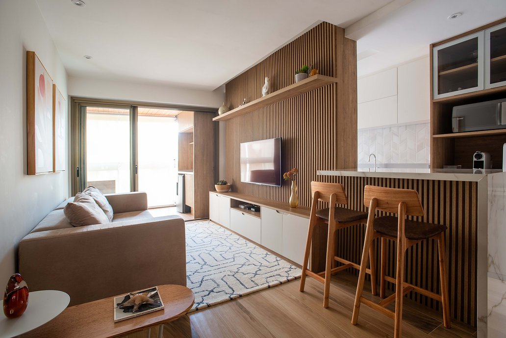 Integração Sala, coozinha e varanda