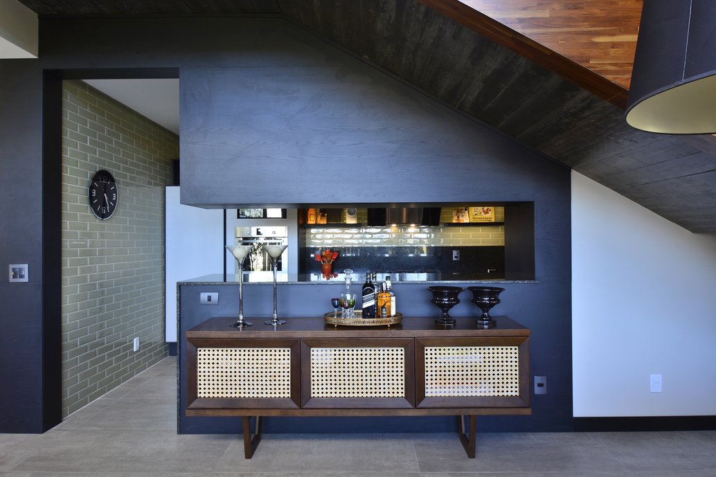 vista parcial da cozinha integrada ao living