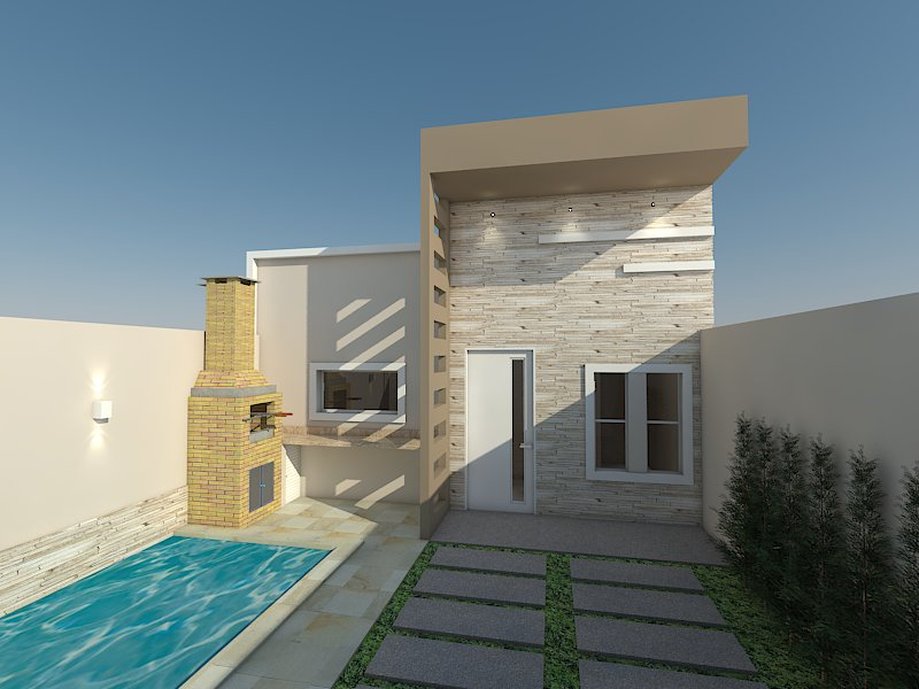 Fachada interna/deck da residência