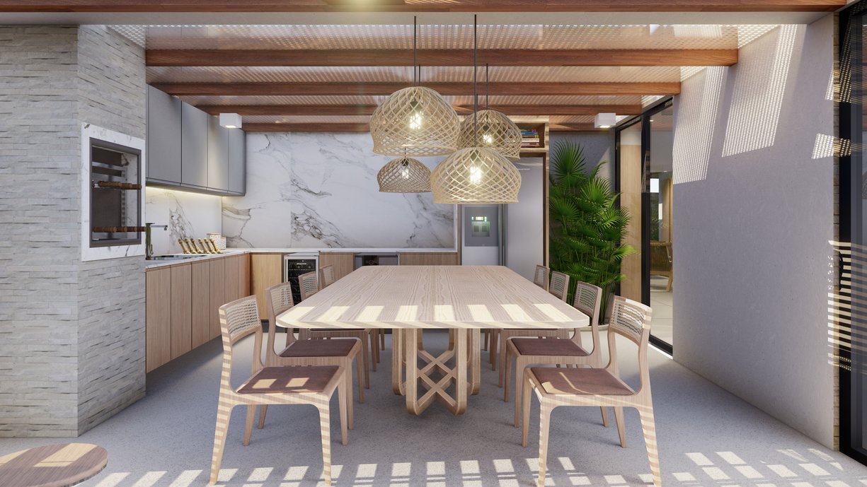 Área gourmet e varanda externa-Apartamento BF