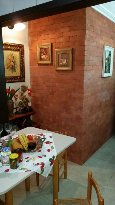 Este ambiente foi proporcionado aconchego tendo como predominante do Terracota.
