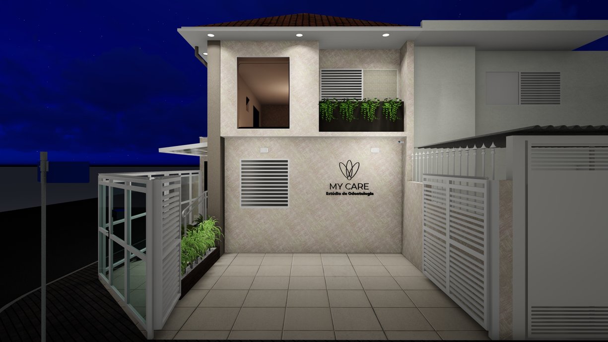 Projeto 3d de fachada comercial 