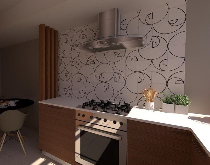 Cozinha com detalhe em Arcos