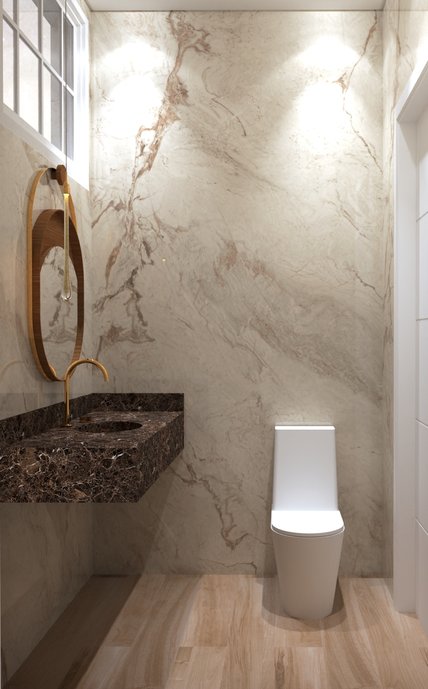Lavabo pequeno mas com amplitude dado pelas lastras