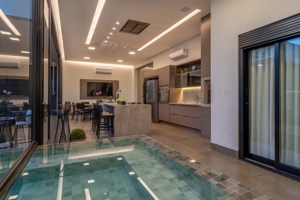 Area Gourmet integrada com Piscina