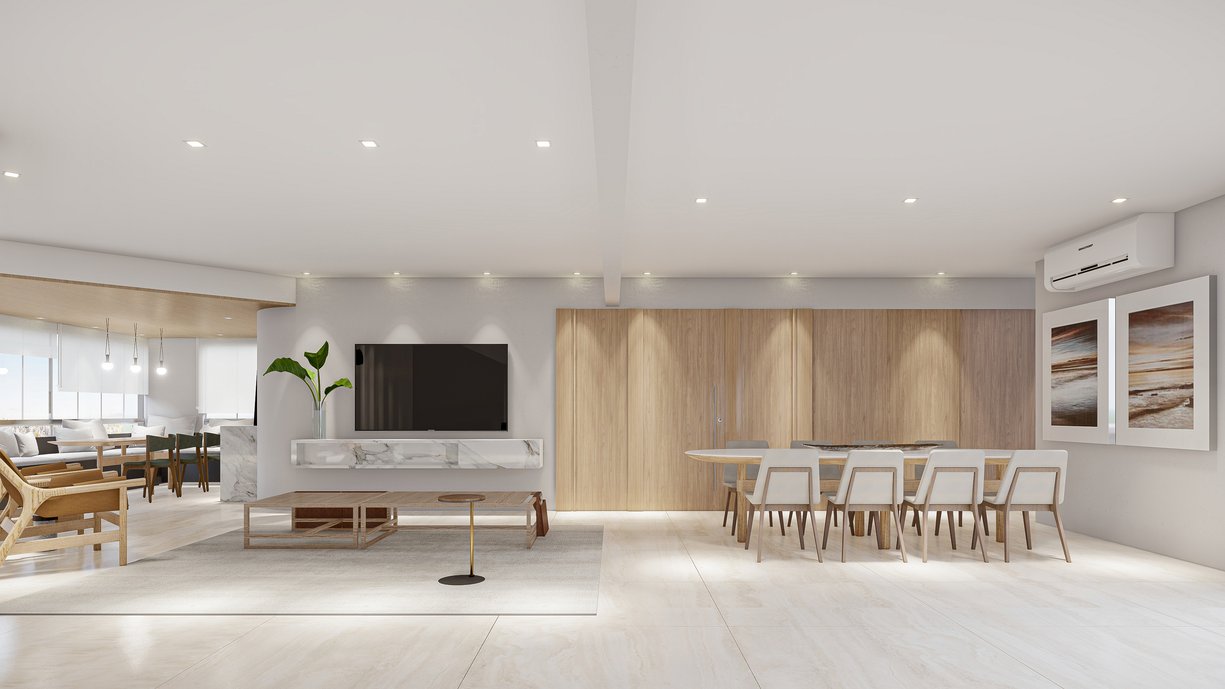 Sala de estar e jantar-Apartamento NB