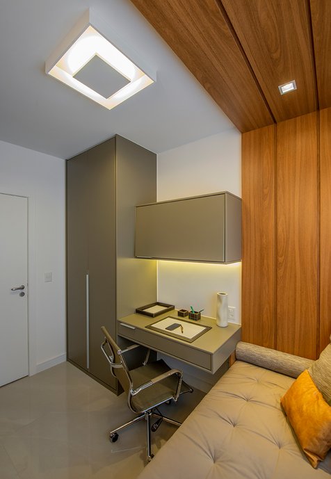 ESCRITORIO E QUARTO DE HOSPEDES NO MESMO ESPAÇO