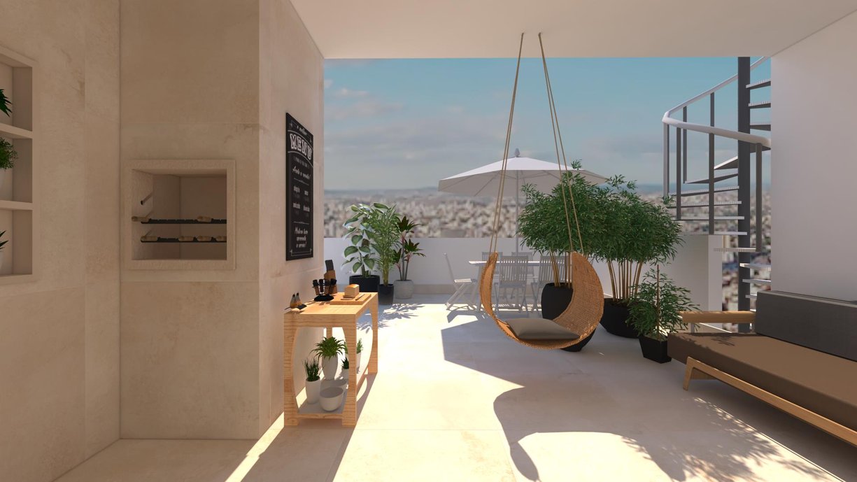 Proposta de transitar em ambientes internos e externos de atmosfera mais rústica.