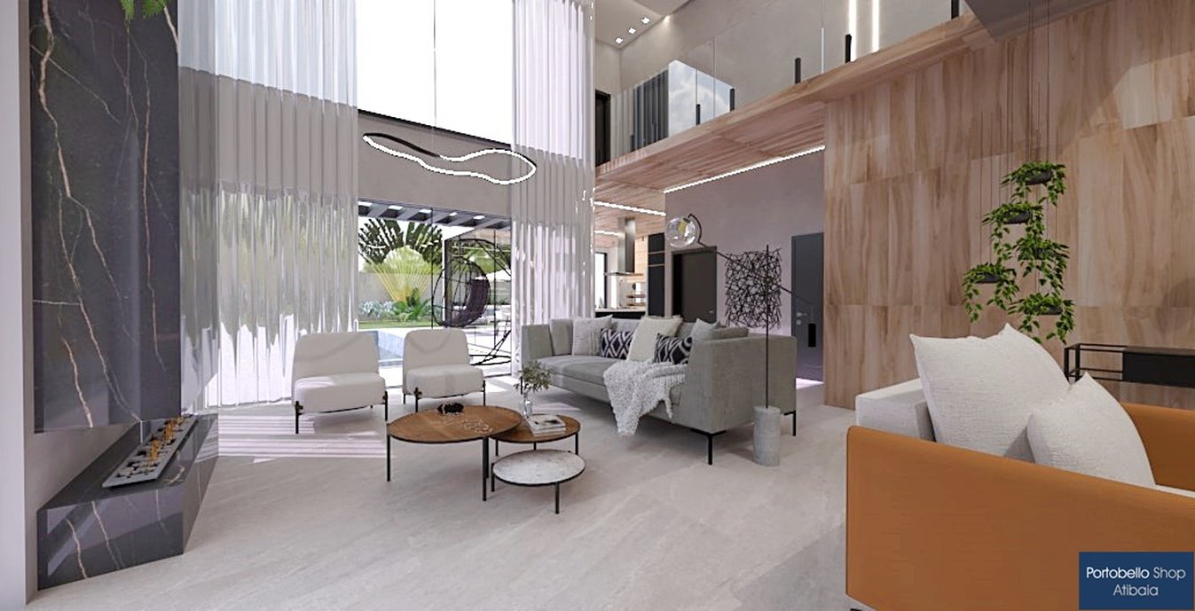 Projeto de uma sala de estar moderna e sofisticada, com um toque rústico que trás muito aconchego para esse ambiente amplo e bem iluminado. 