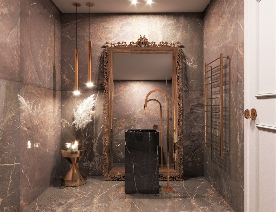 Lavabo *OR* DE CACAU e NERO VENATO
