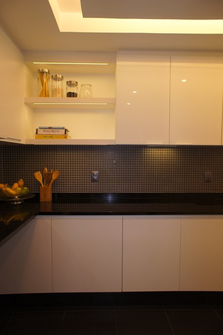 Cozinha clientes Botafogo com pastilha Blocks Black 2,3x2,3cm