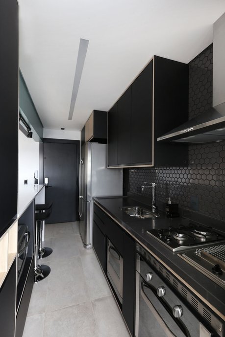 Cozinha americana do apartamento Boulevard 134, Vila Mariana, São Paulo-SP