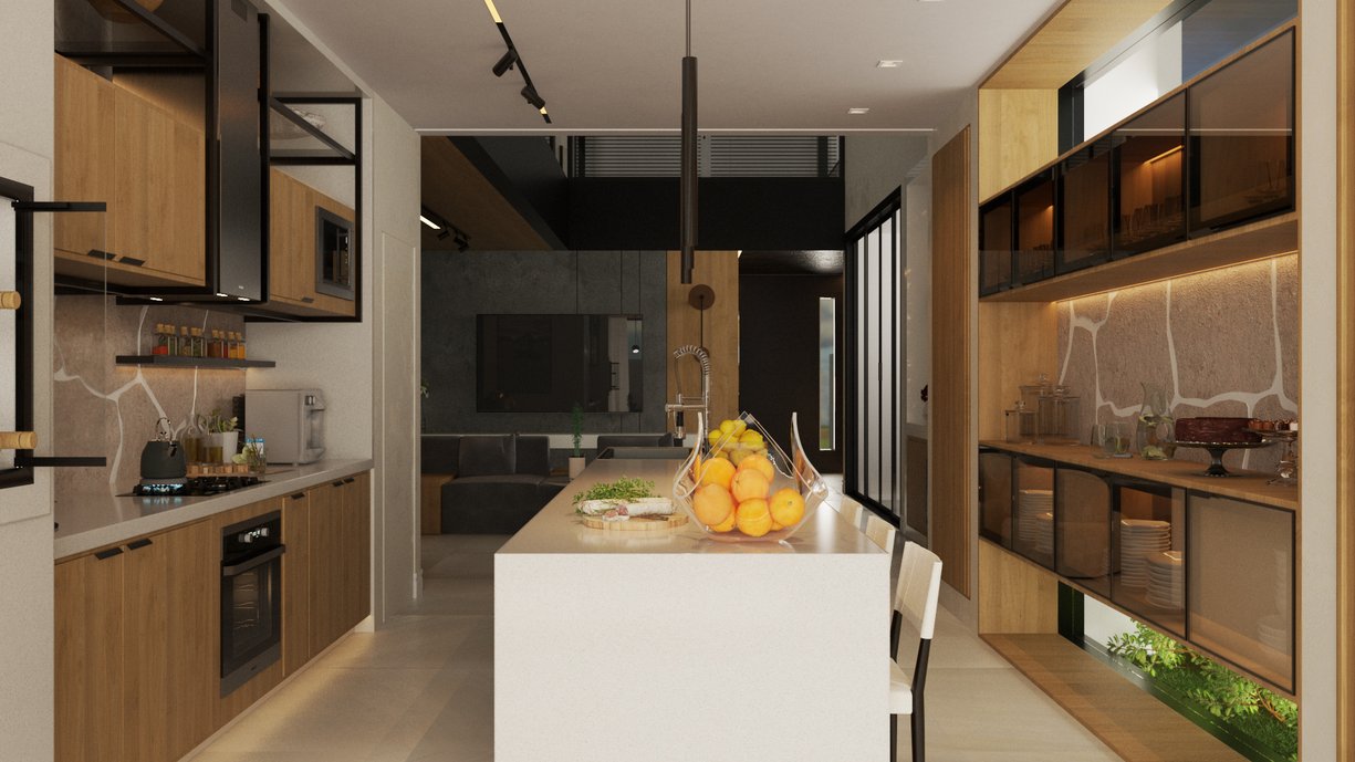 Uma cozinha com muita circulação e luz natural....