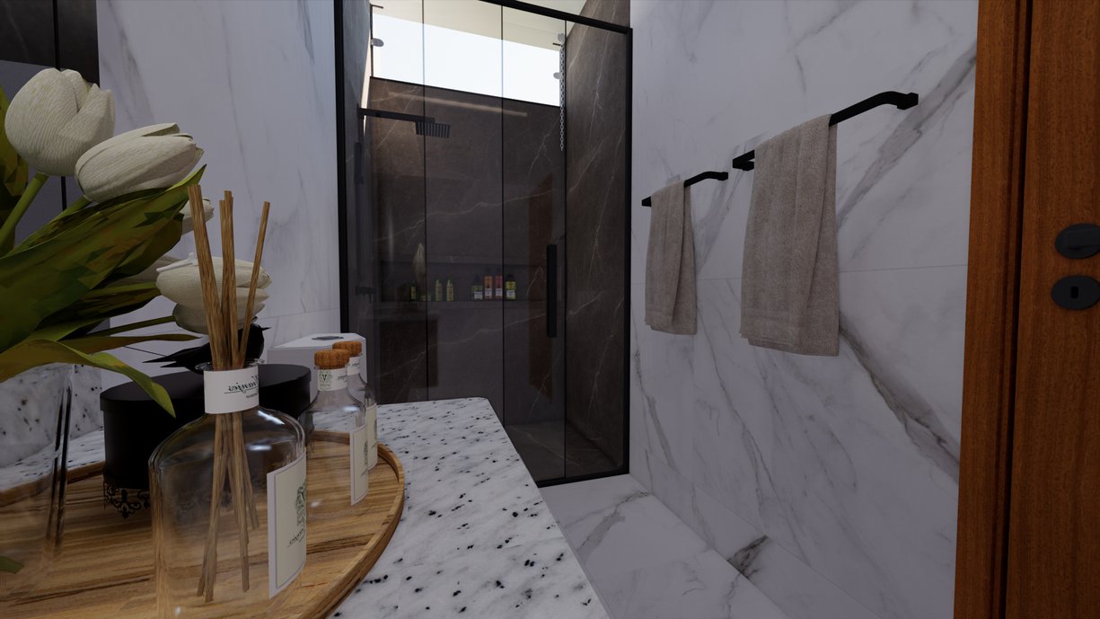 Banheiro residencial.