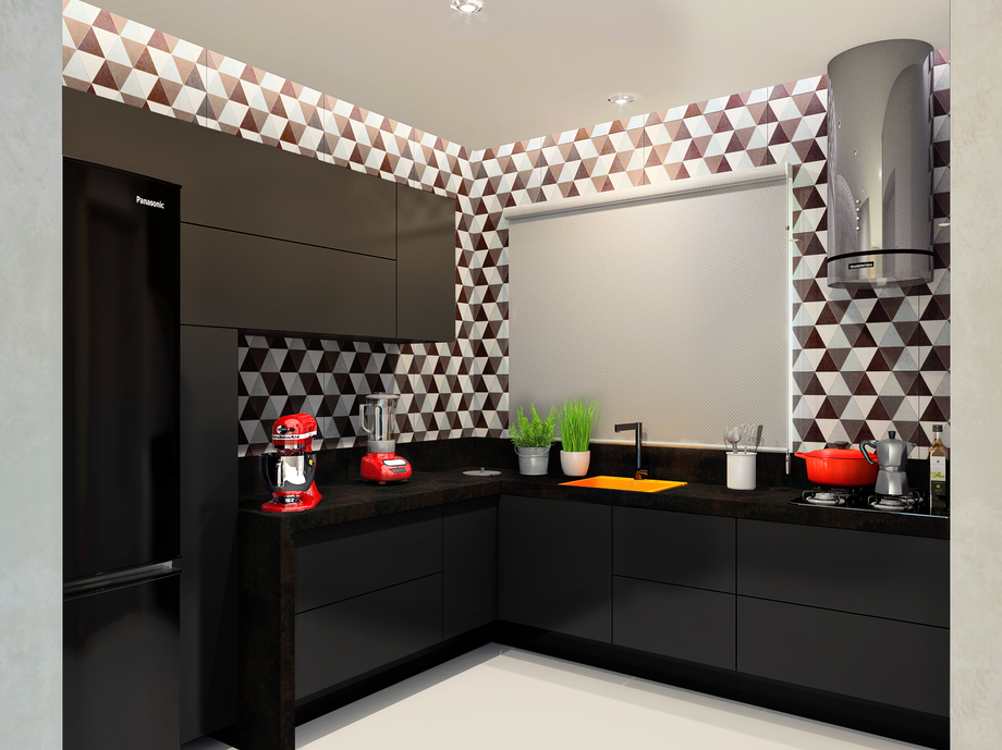 Cozinha para apartamento de um cliente descolado com o revestimento Ampla Design Max