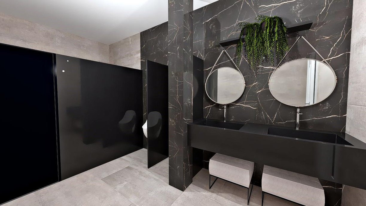 Banheiro para ambiente comercial