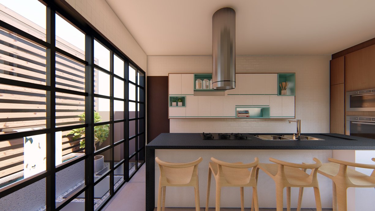 Imagem 3D da Cozinha da Casa