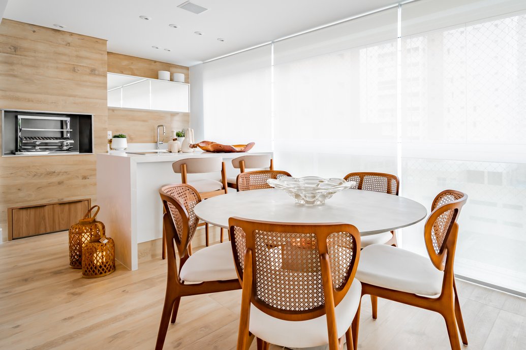 Área Gourmet integrada com o living
