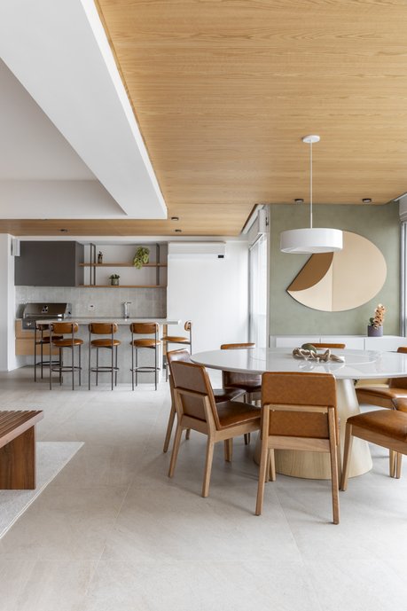 Sala almoço e cozinha gourmet