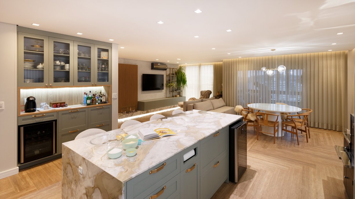 Salas Estar, Jantar e Cozinha