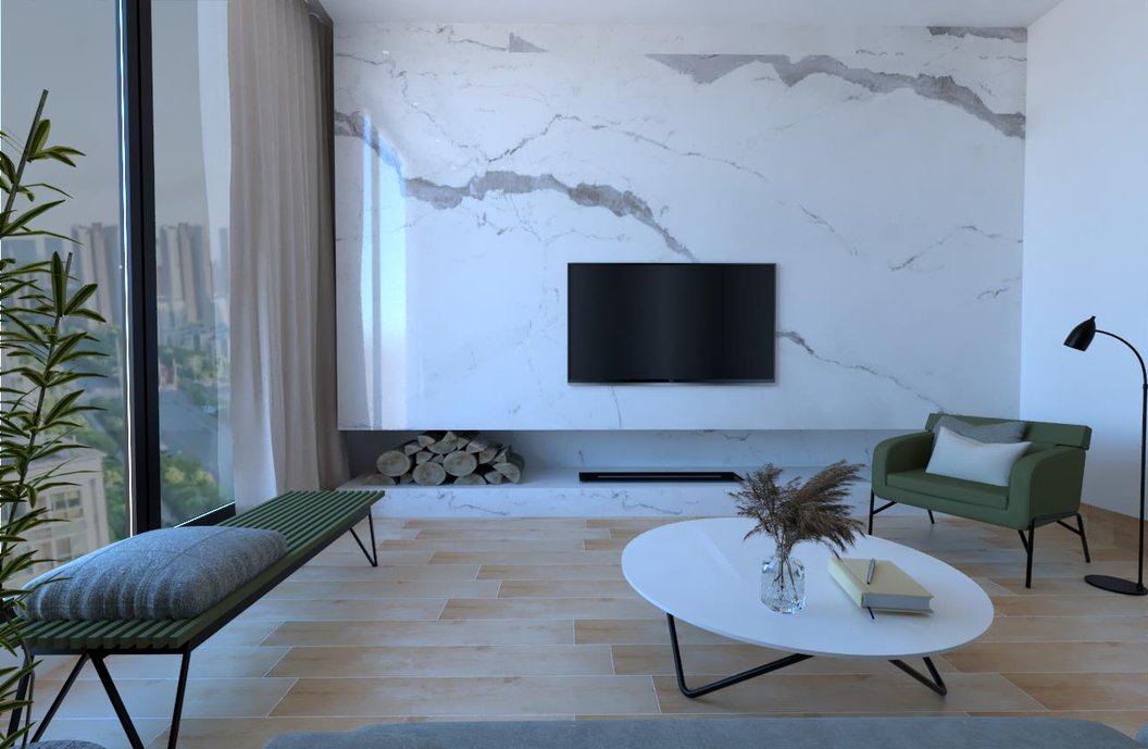 PAINEL EM LASTRA CALACATTA PURO CHAIN A,, B, C E D 120X260 POL RET 6mm/ PISO: NATURAL 20X120 NAT RET
