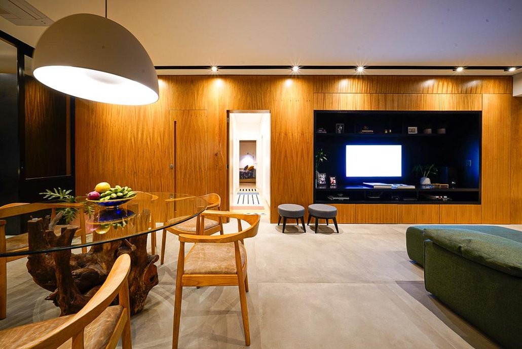 Sala jantar estar com piso 