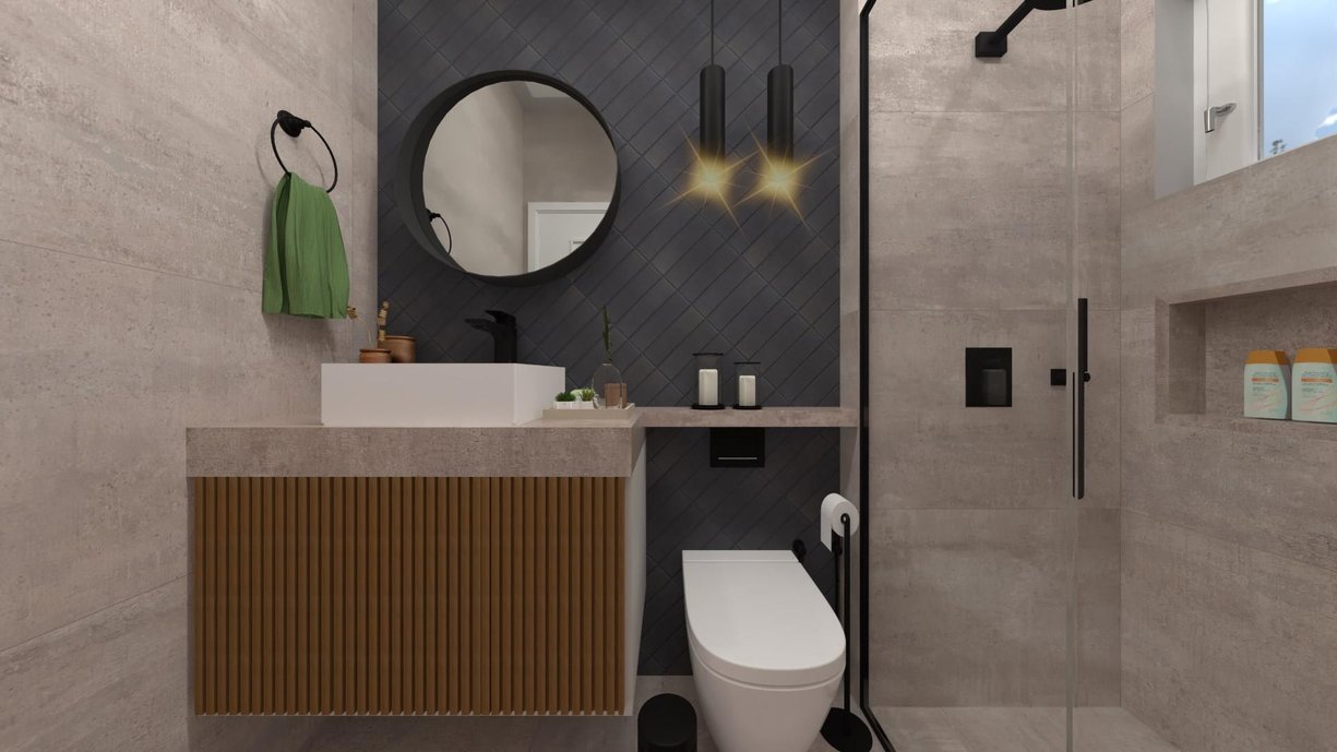 Banheiro. Projeto elaborado no Domus3D pelo projetista Marcelo Augusto.