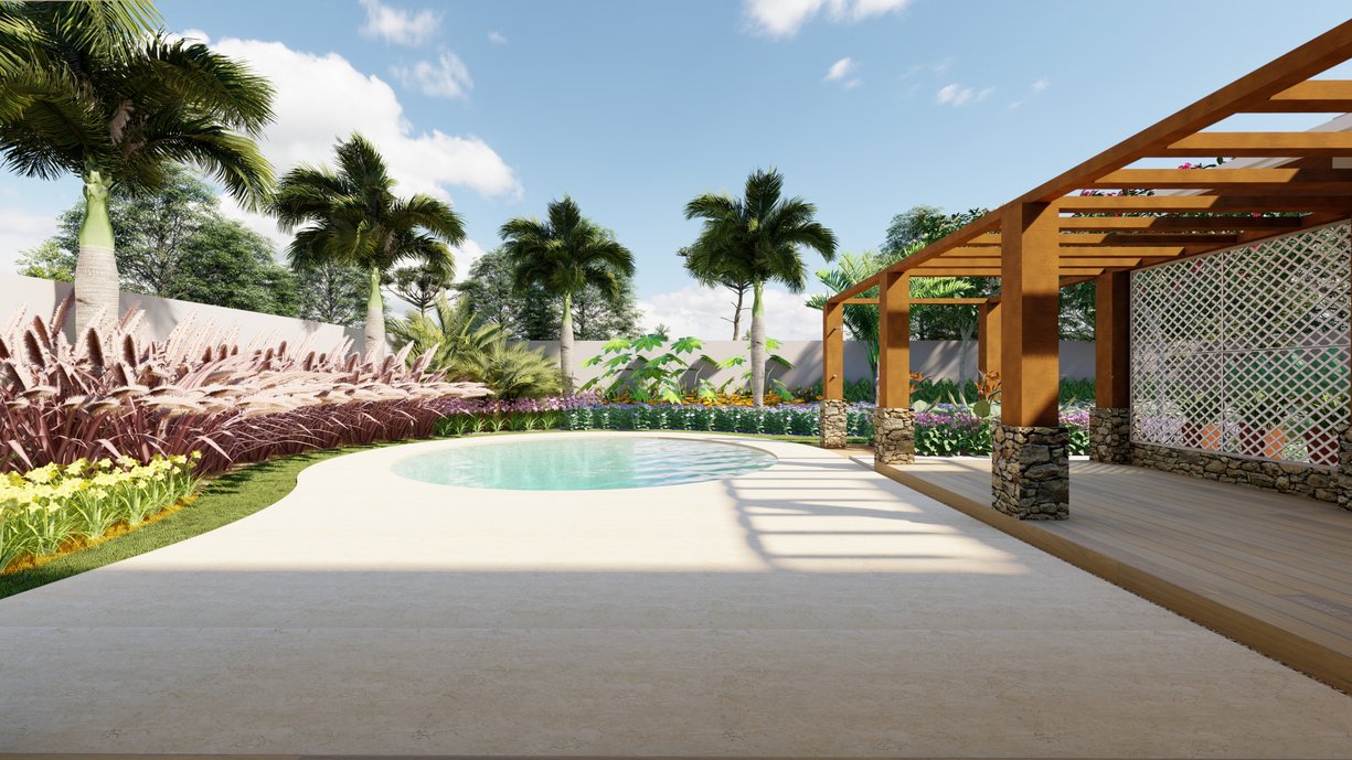 Área piscina - jardim