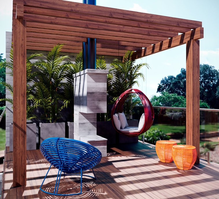 Solarium com lareira