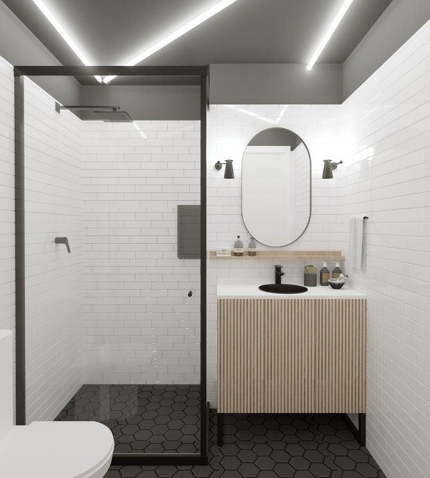 Projeto de Interiores utilizando o revestimento Liverpool White para as paredes. 