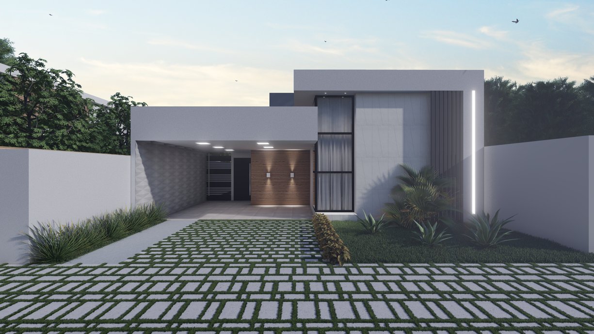 Projeto de fachada desenvolvido com o uso dos produtos da linha Berliner e Gavea.