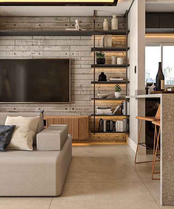 Apartamento estilo urbano.
