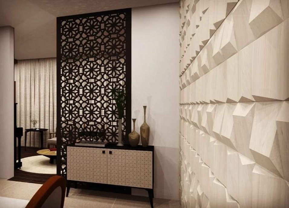 Detalhe em 3D na parede Sala de Star