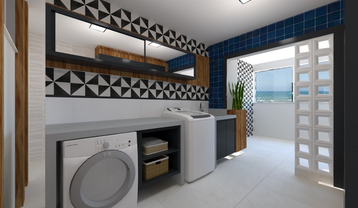 área de serviço de apartamento na praia