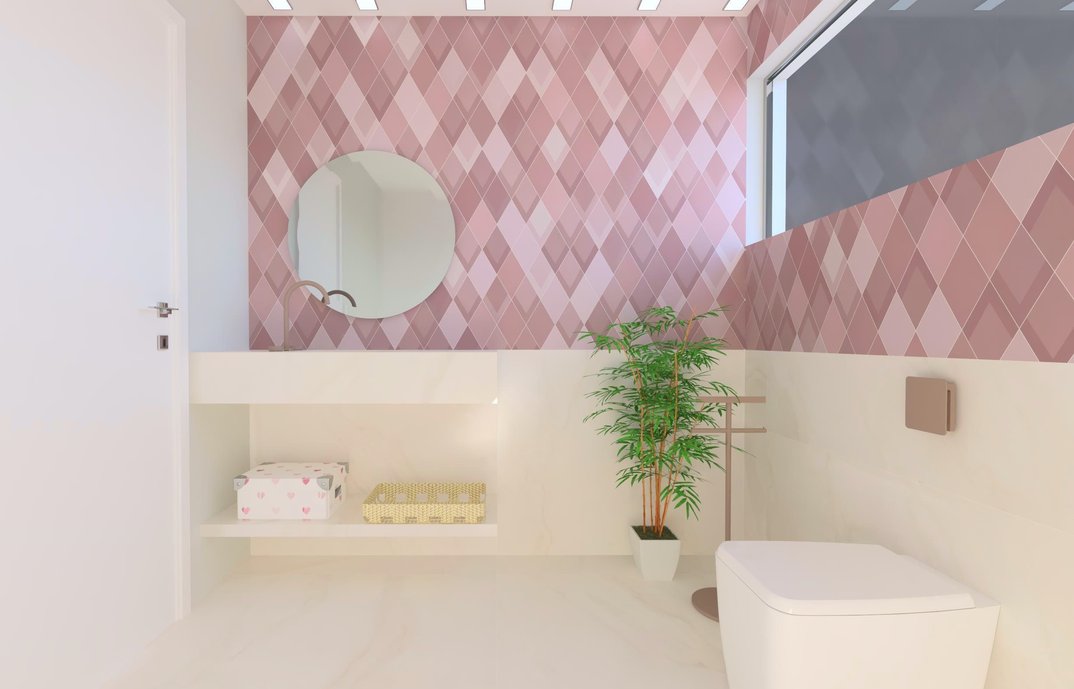 Elegância e requinte expressos através de cores sutis e atemporais em um blend de tons com acabamento brilhante e opaco, em forma de um cubo tridimensional.